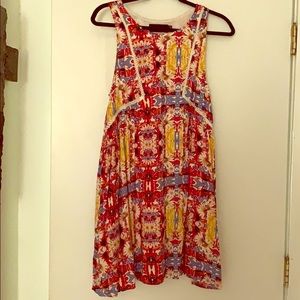 Minkpink Floral Crochet Boho Swing Dress